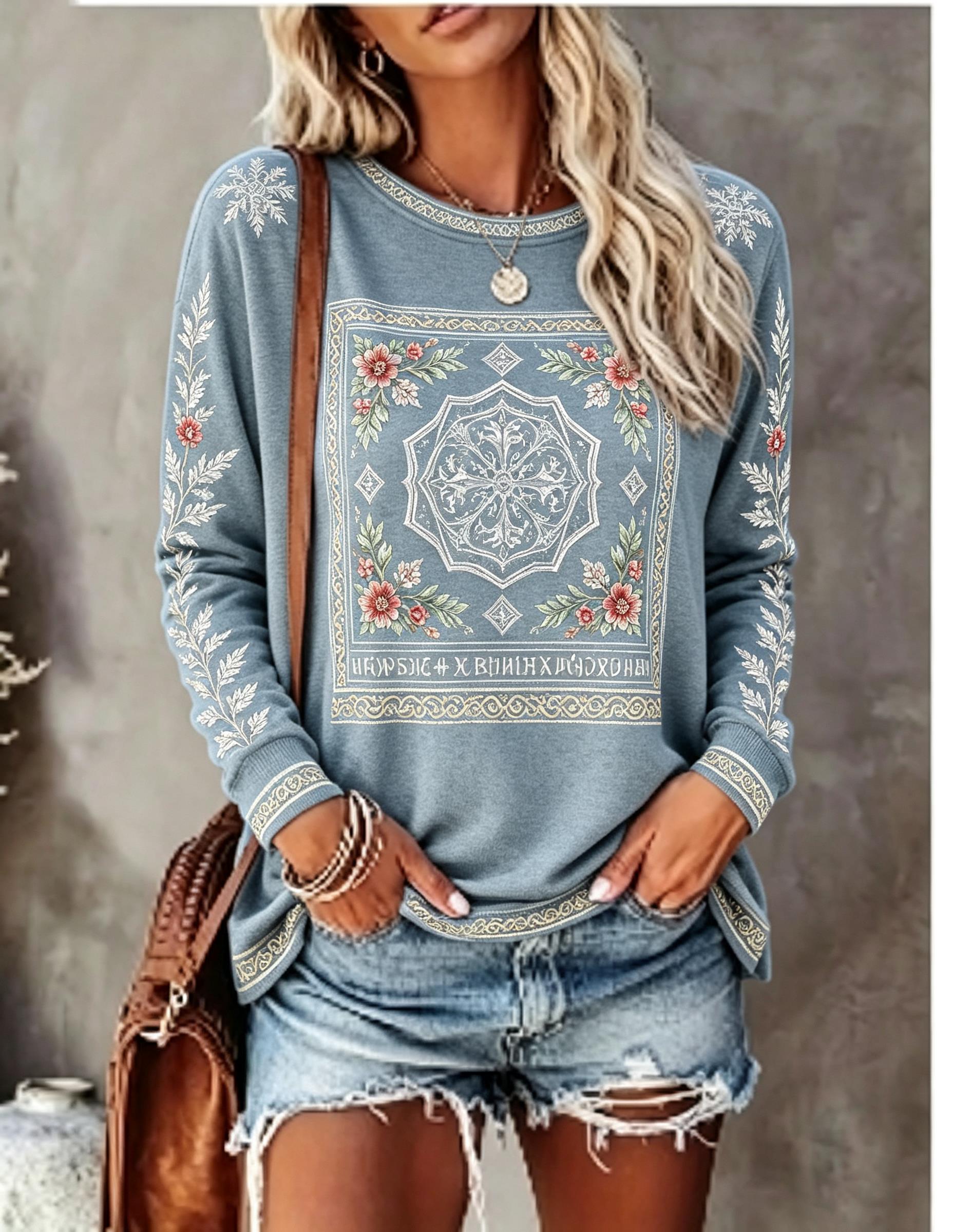 Women Crew Neck Long Sleeve T‑ - đánh giá và giá Winter Clothing For Women