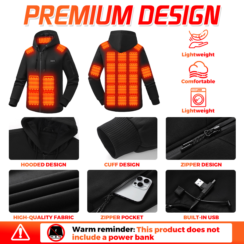 Heating Hoodie 26 Zones Heated - đánh giá và giá Winter Clothing Hiking