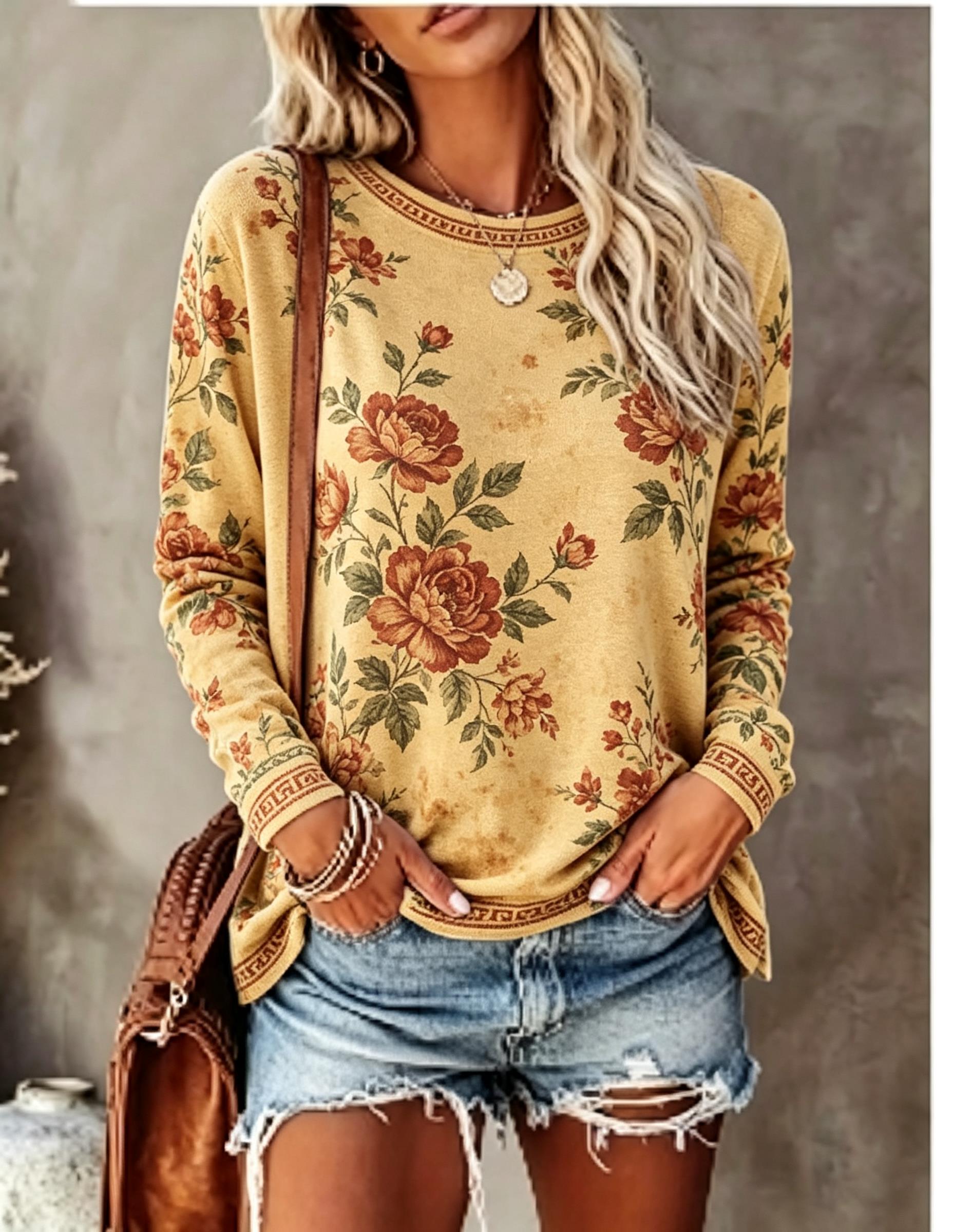 Women Crew Neck Long Sleeve T‑ - đánh giá và giá Winter Clothing For Women