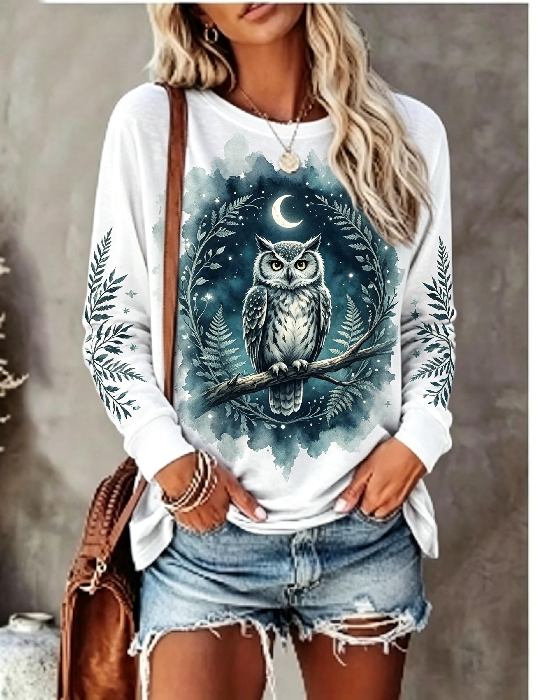 Women Long Sleeve T Shirt Howl - đánh giá và giá Winter Clothing For Women