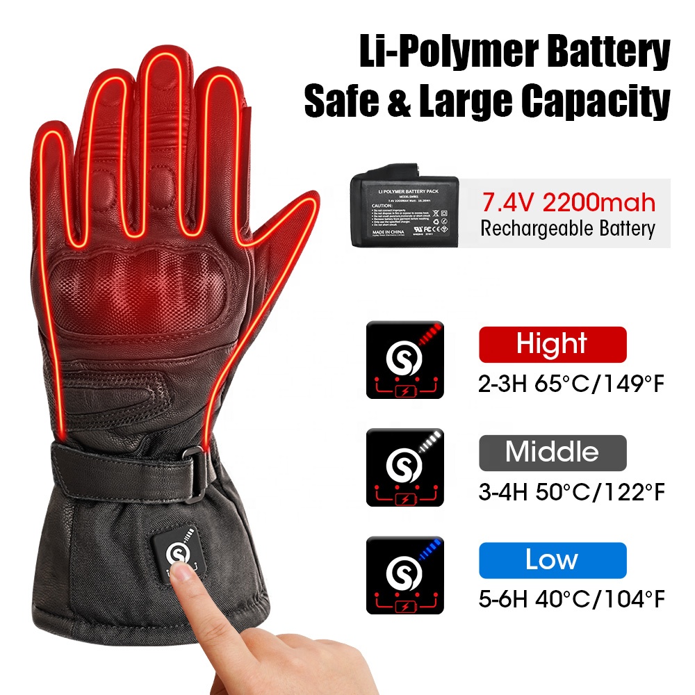 High Quality Genuine Leather E - đánh giá và giá Heated Gloves Electric